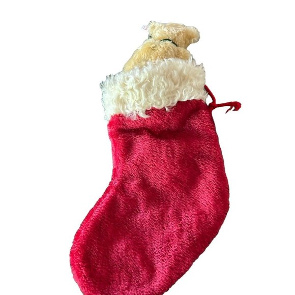 Steiff Plush Stuffed Animal Bear Mohair Christmas 2004 with stocking 037740 - Picture 10 of 12